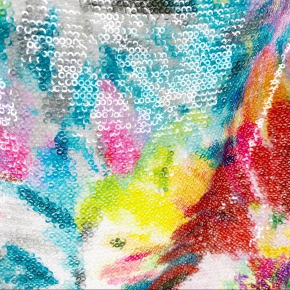 CLUNY Anthropologie Floral Sequin Mini Skirt - Picture 2 of 6